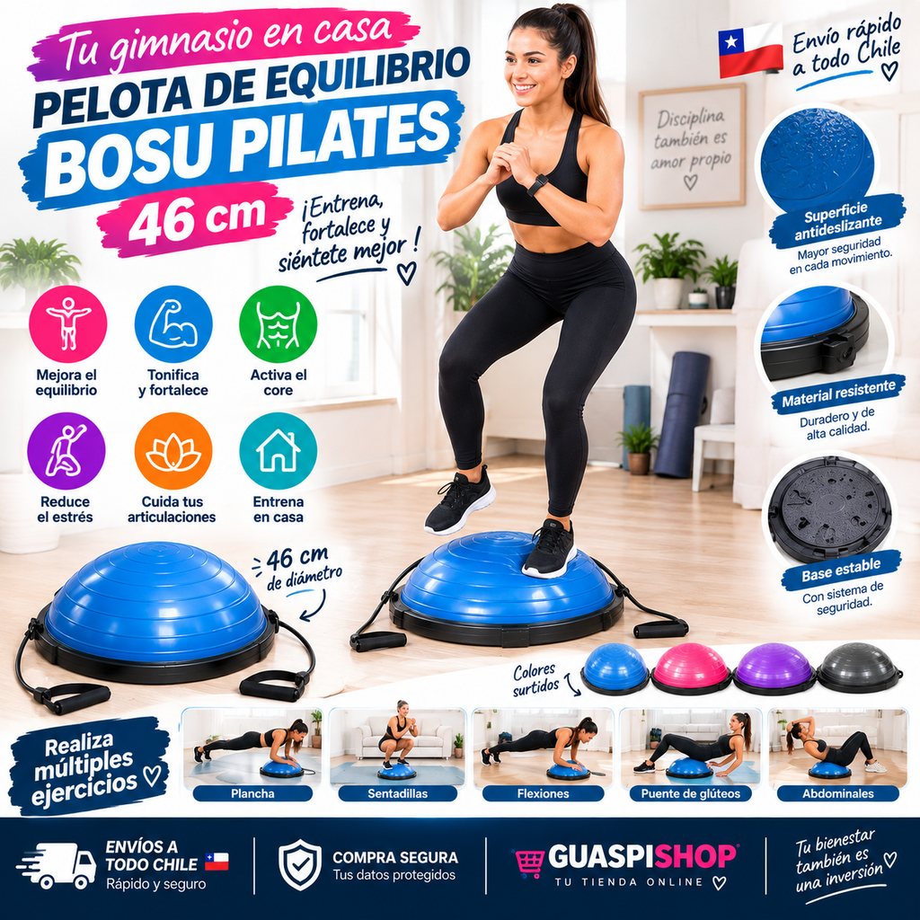 🔥 ¡Lleva tu Entrenamiento al Siguiente Nivel! 💪 Pelota BOSU de Equilibrio